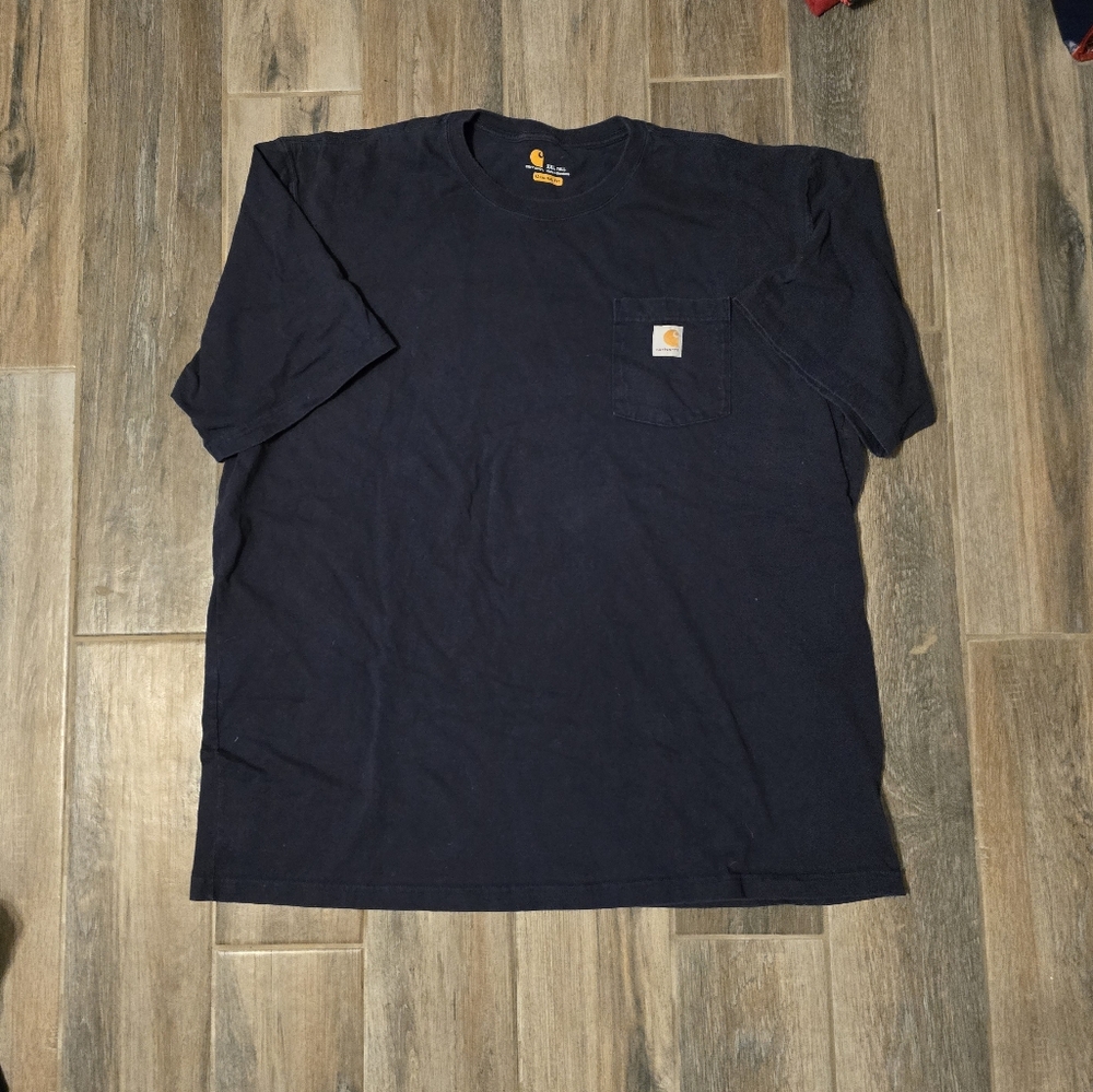 Navy Blue Carhartt Pocket T Shirt